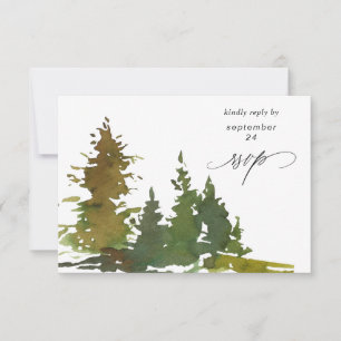 Abstract Trees Forest w Meal RSVP Card