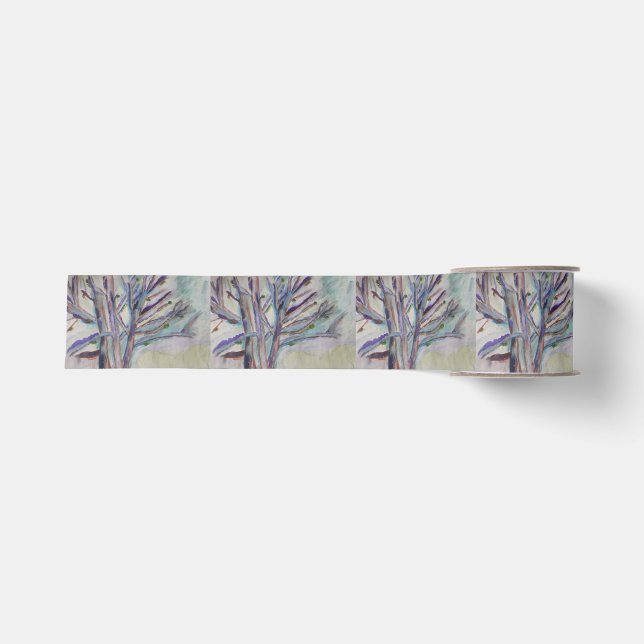 Abstract Trees Grosgrain Ribbon (Front)