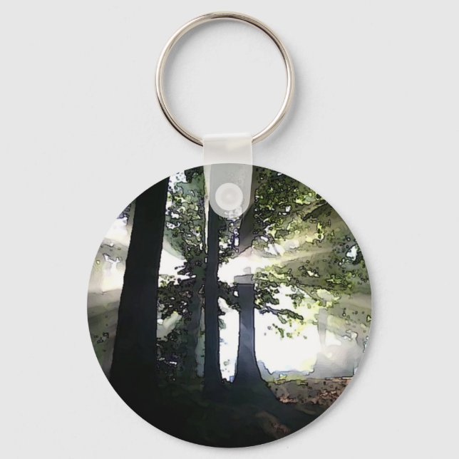 Abstract Trees Key Ring (Front)