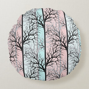 Abstract, trees round cushion