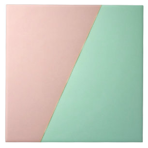 Abstract Trendy Blush Pink Mint Collection Tile