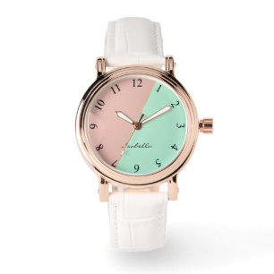 Abstract Trendy Blush Pink Mint Collection Watch