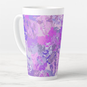 Abstract Trendy Camo Pink Purple Blue Latte Mug