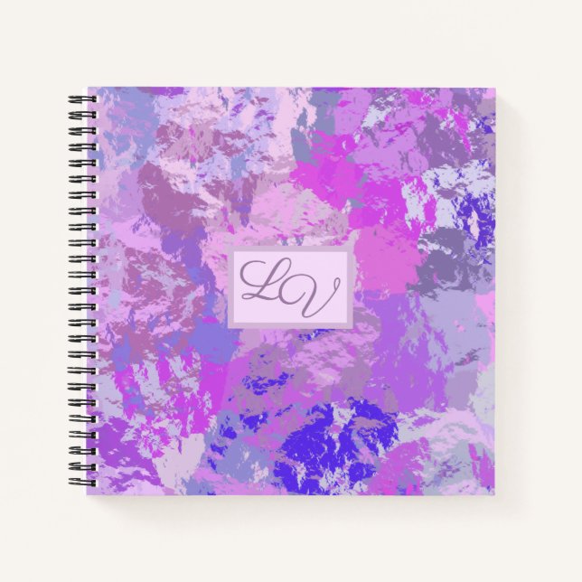 Abstract Trendy Camo Pink Purple Blue Notebook (Front)