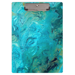 Abstract trendy design in emerald blue clipboard
