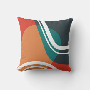 Abstract trendy line art design cushion