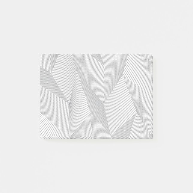 Abstract, trendy, modern, simple line pattern post-it notes (Front)