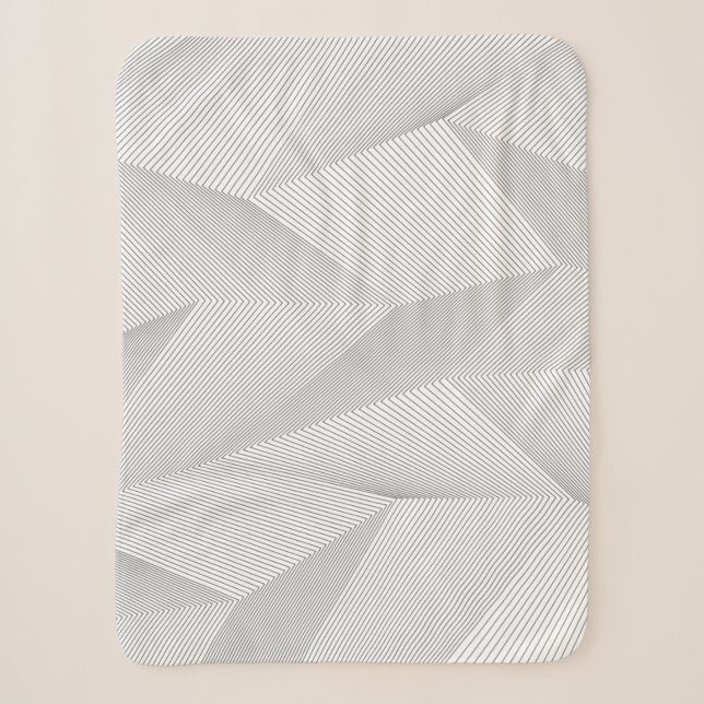 Abstract, trendy, modern, simple line pattern sherpa blanket (Front)