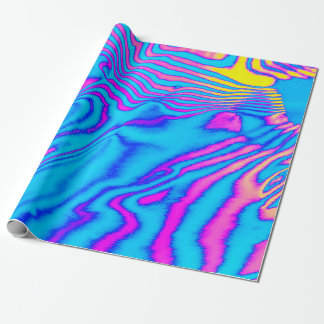 Abstract trendy neon coloured psychedelic fluoresc wrapping paper