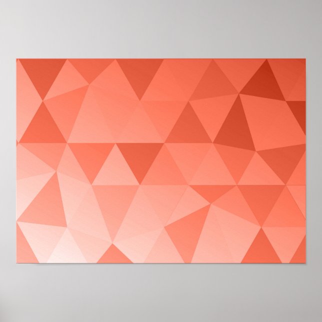 Abstract Triangle Art - Red Tones Poster (Front)