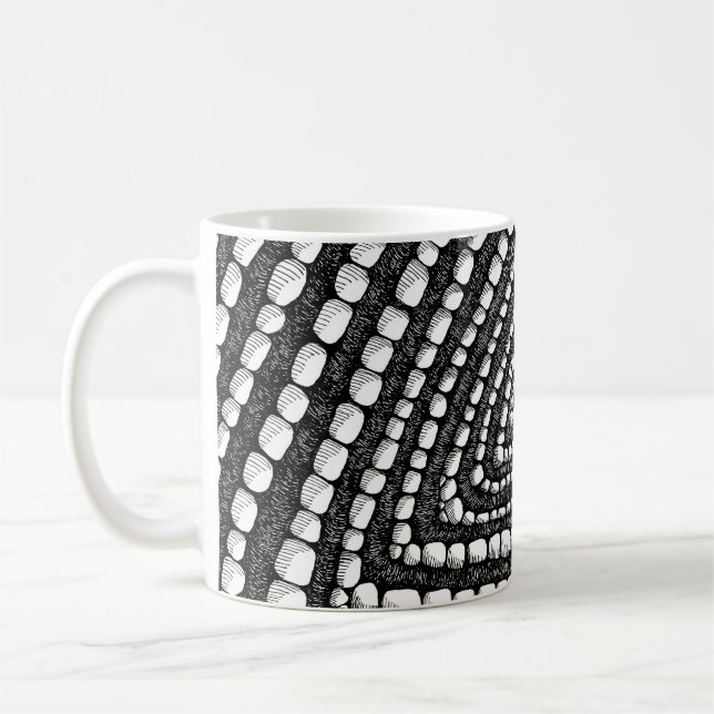 Abstract Triangle Detailed Pen and Ink Shapes  Coffee Mug (Left)