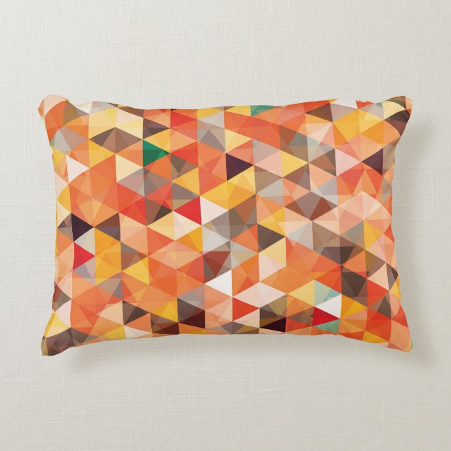 Abstract Triangle Geometric Seamless Pattern Decorative Cushion (Front)