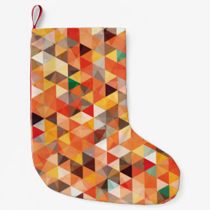 Abstract Triangle Geometric Seamless Pattern Small Christmas Stocking