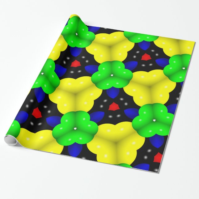 Abstract Triangle Geometrical Multicolored Wrapping Paper (Unrolled)