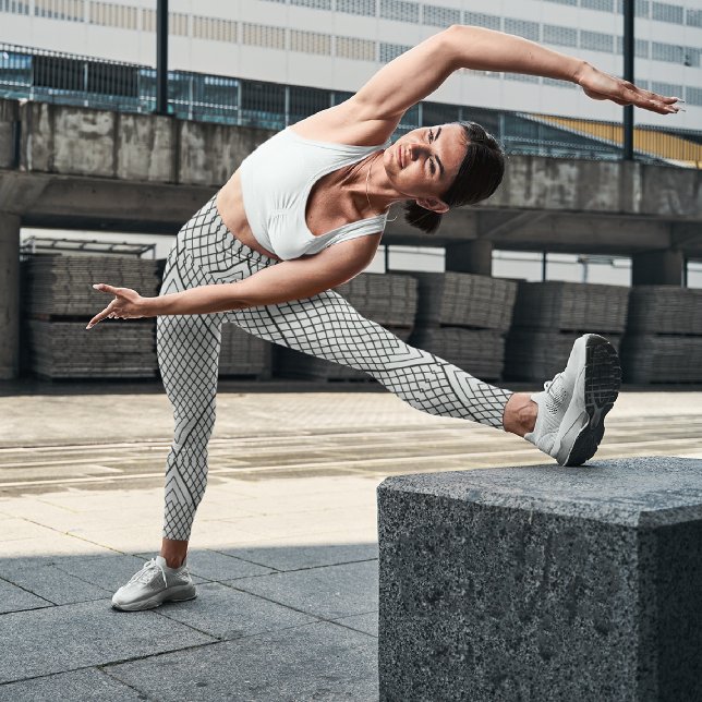 Abstract Triangle Lines Capri Leggings (Creator Uploaded)