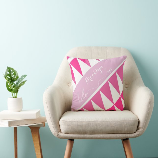 Abstract Triangle Pink Pinkish Lavender Pattern Cushion (Chair)