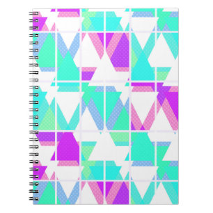Abstract triangles geometrical modern pattern whit notebook
