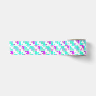 Abstract triangles geometrical modern pattern whit satin ribbon