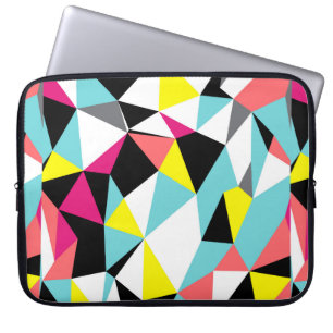 Abstract triangles geometrical pattern background laptop sleeve