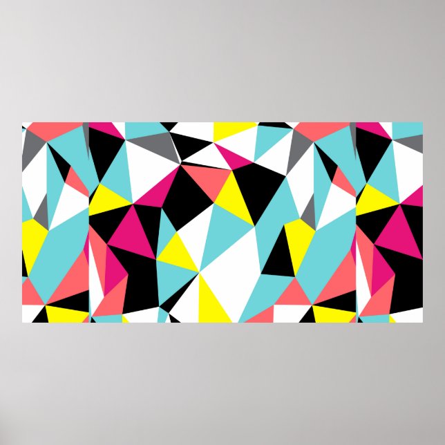 Abstract triangles geometrical pattern background poster (Front)
