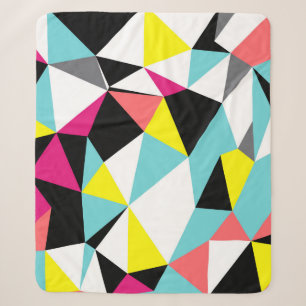 Abstract triangles geometrical pattern background sherpa blanket