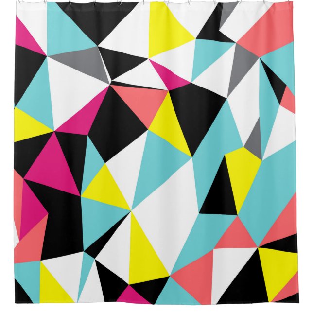 Abstract triangles geometrical pattern background shower curtain (Front)