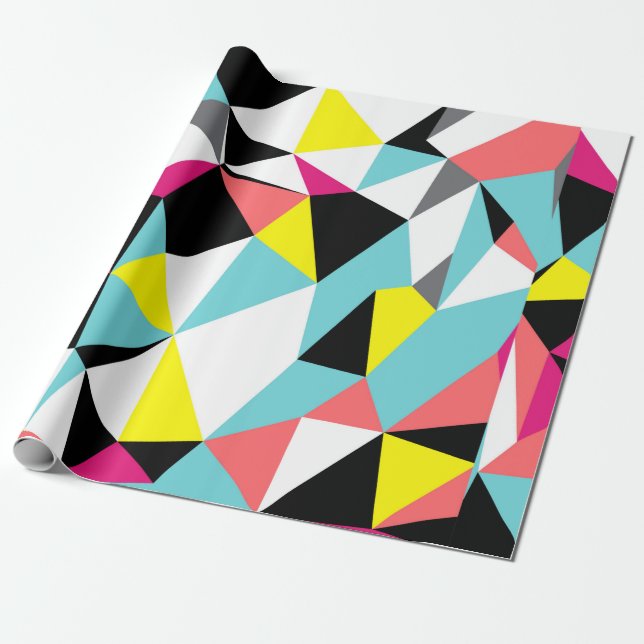 Abstract triangles geometrical pattern background wrapping paper (Unrolled)