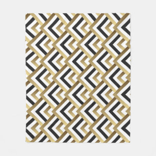 Abstract Triangles: Gold Black Seamless Fleece Blanket