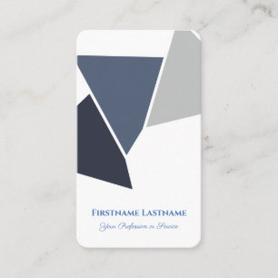 Abstract triangles grey blue shapes design business card
