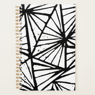 Abstract Triangles Lino Print Planner