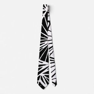 Abstract Triangles Lino Print Tie