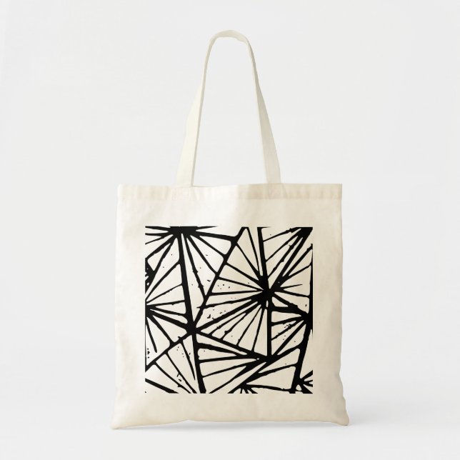 Abstract Triangles Lino Print Tote Bag (Front)