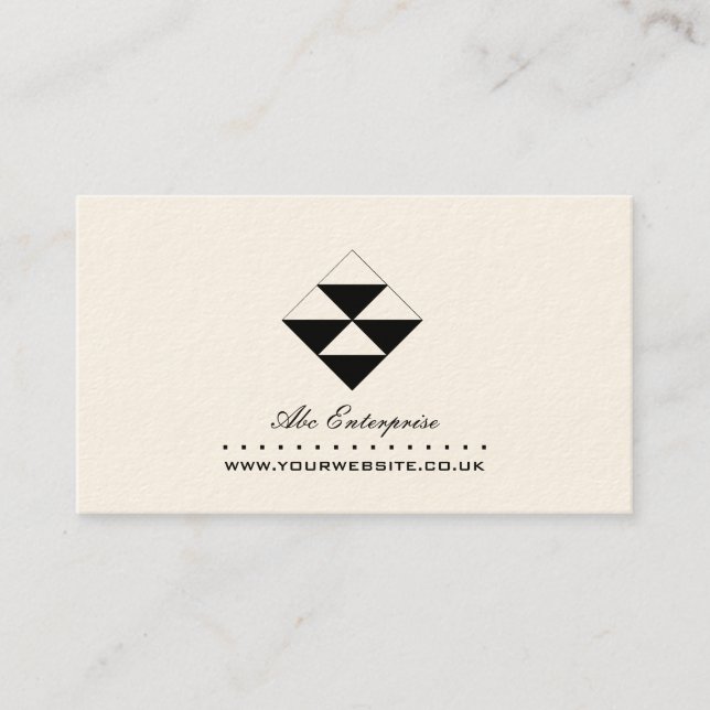 Abstract Triangles Logo Business Card (Front)