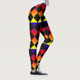 Abstract Triangles, Rainbow Colour Ladies Leggings