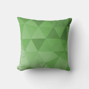 Abstract Triangles Seamless Pattern - Green  Cushion