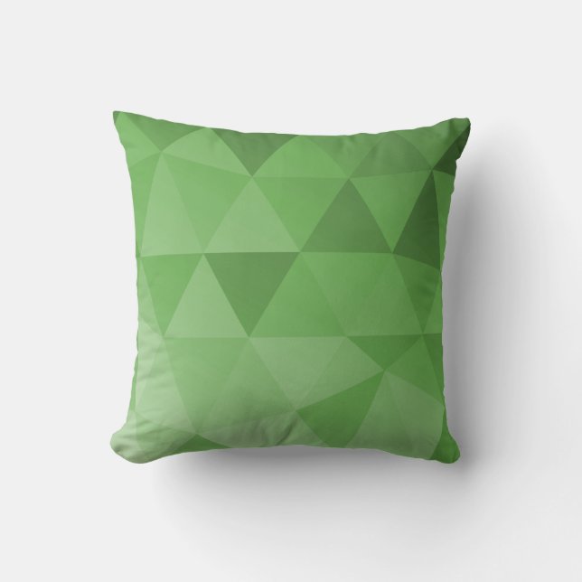 Abstract Triangles Seamless Pattern - Green  Cushion (Front)