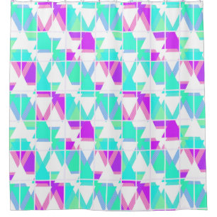 Abstract triangles shapes geometrical print patter shower curtain