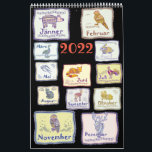 Abstract tribal animals from Europe Calendar<br><div class="desc">This cute "Abstract Tribal Animals from Europe" Animal World Design for Calendar is a great gift for friends and relatives. Right for birthday,  B-Day,  Christmas. For mom,  sister,  niece,  daughter.</div>