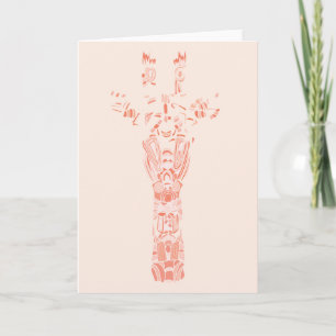 Abstract Tribal Aztec Giraffe Shades Of Pink Card