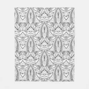 Abstract Tribal Doodle Fleece Blanket