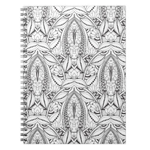 Abstract Tribal Doodle Spiral Notebook