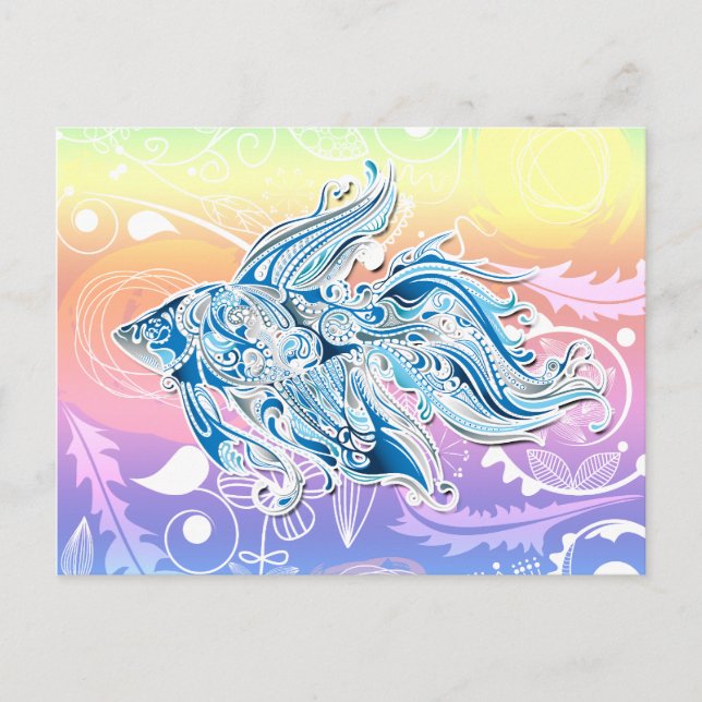 Abstract Tribal Fish Postcard (Front)