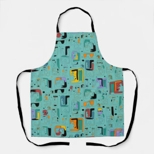 Abstract tribal maya ancient faces pattern 1 apron