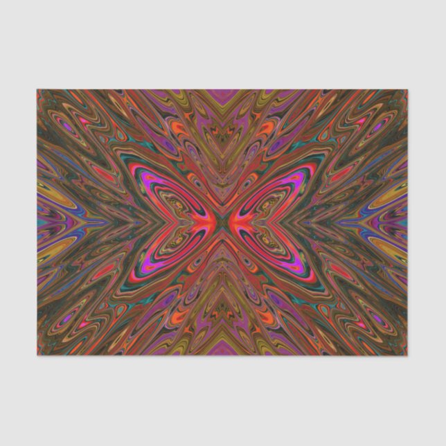 Abstract Trippy Orange and Magenta Butterfly Tissue Paper (Front)