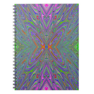 Abstract Trippy Purple, Orange and Green Butterfly Notebook