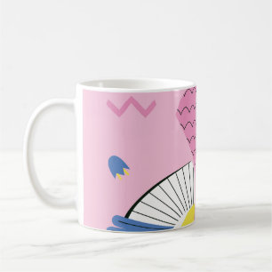 Abstract Tropical Bird: Bright Vintage. Coffee Mug