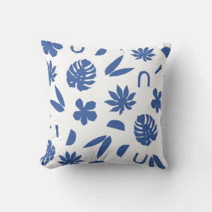 Abstract Tropical Blues Cushion