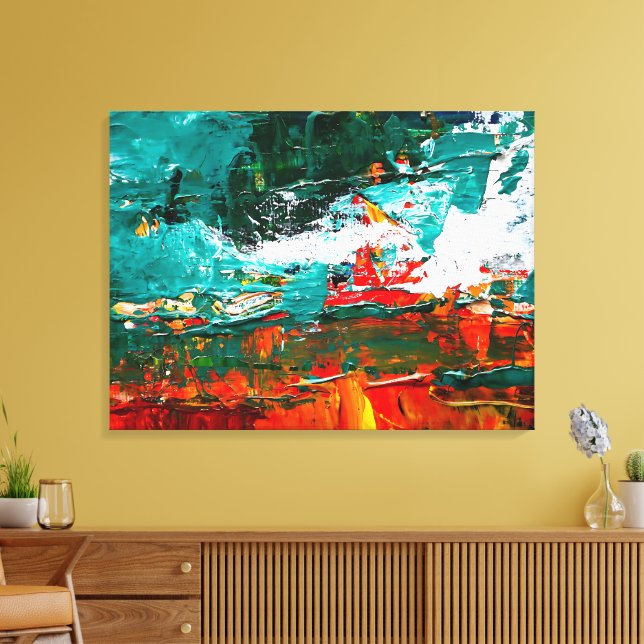 Abstract Tropical Collision Canvas Print (Insitu(LivingRoom))