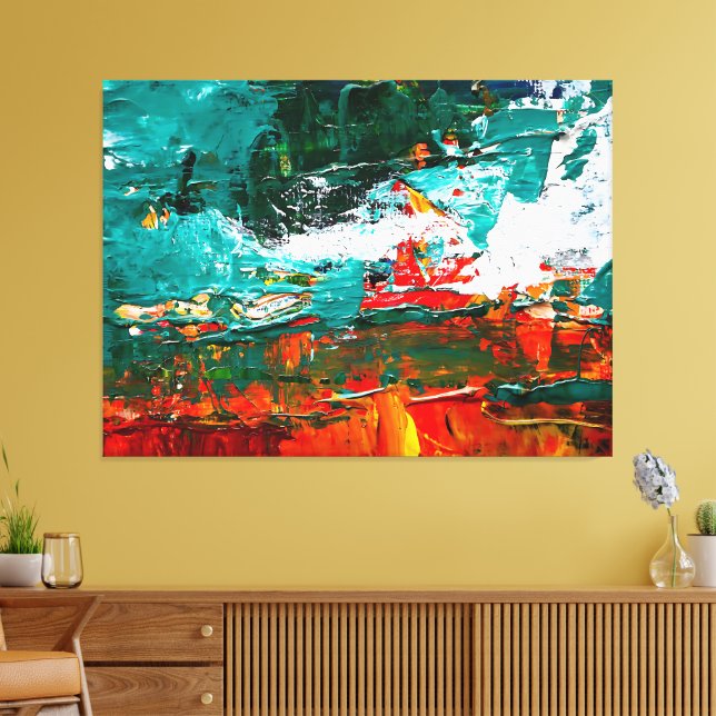 Abstract Tropical Collision Canvas Print (Insitu(LivingRoom))