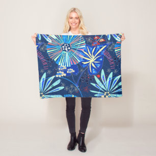 Abstract  tropical fleece blanket